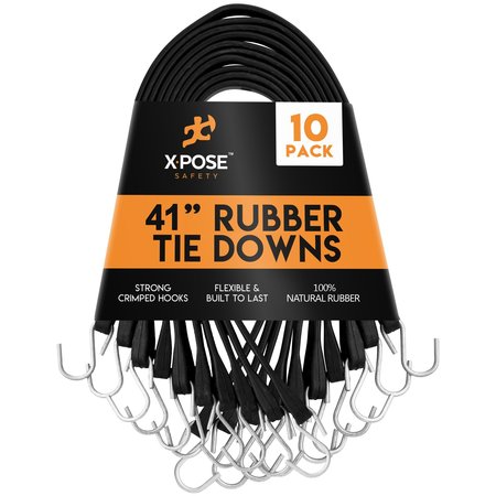 XPOSE SAFETY Molded Rubber Tie Down Straps 41 in , 10PK TS-41-10